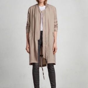 AllSaints Elio Bomber jacket sweater in dusty rose size 2